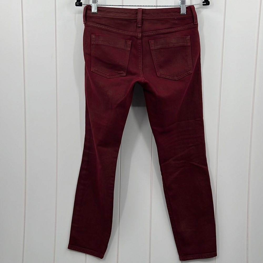 Banana Republic Petite Skinny Jeans Red Holiday Color 99% Cotton Vintage Wash - Picture 6 of 11